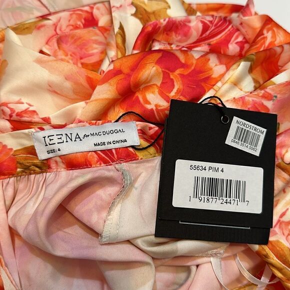 NEW Mac Duggal  leena floral print high neck women’s flowy mini dress size 4 - Picture 11 of 14